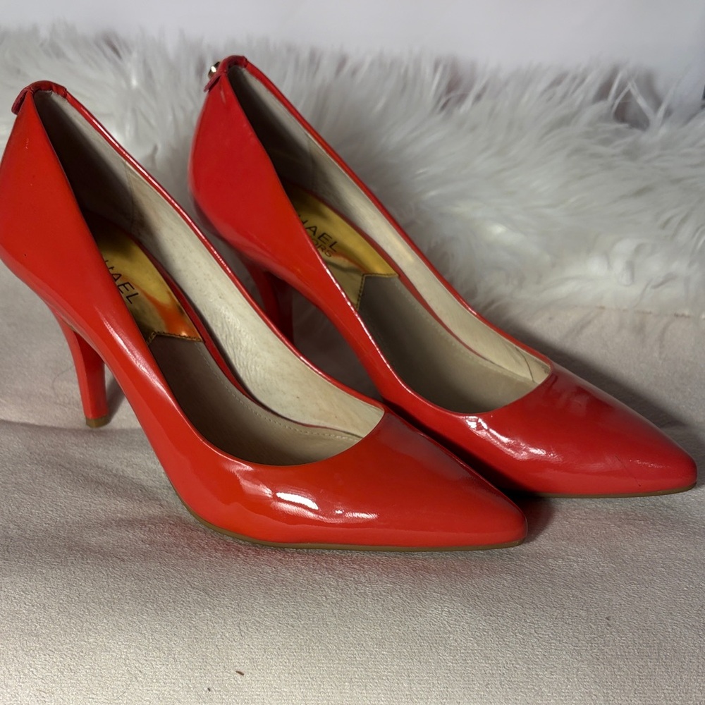 Michael Kors Red Patent Pointed-Toe Pumps